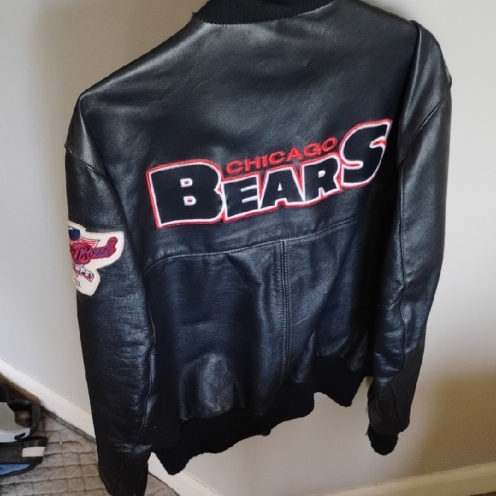 Blue and Black Varsity Bomber Jacket with Ribbed Trim